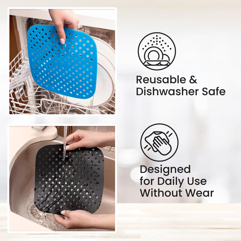 Reusable Air Fryer Liners 3 Pack for 5QT or Bigger - 8.5" Square Silicone Airfryer Liner - Easy to Clean Air Fryer Accessories - Durable Dishwasher Safe Non-Stick Parchment Paper Replacement Square 8.5"