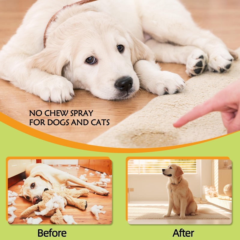 Anti-Chew Bitter Apple Spray for Dogs 120ml, Deter Dogs and Cats from Chewing Furniture and Other Household Items, Friendly Formula Training Spray for Indoor & Outdoor Use