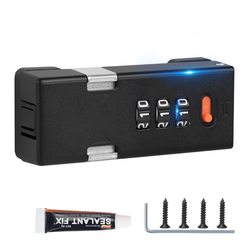 Premium Keyless Cabinet Lock with Combination Code - 3-Digit Password Hasp Latch Lock for Drawers, Bifold Closet Door and Double Sided Door (Black) 1 Pack Black