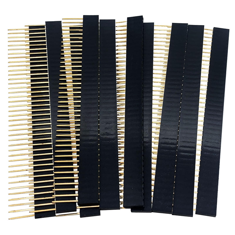 1x40 0.1 Inch Pitch Bread Board PCB Connector Extra Tall Female Stacking Header，Needle Length 0.43in(Pack of 10) 1x40pin