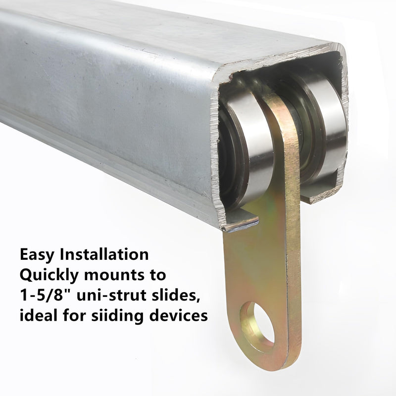 2 Wheel Trolley Assembly Rollers, Trolley Roller for Use with 1-5/8" Wide and All1-5/8 or Taller Strut Channel 4pcs