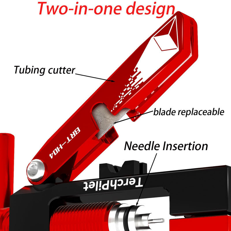 Bike Hydraulic Hose Cutter, Needle Driver & 8pcs Brass Olives Kit - Clean Cuts & Secure Connections,All-in-One Solution for Line Cutter & Hydraulic Hose Fitting Insert