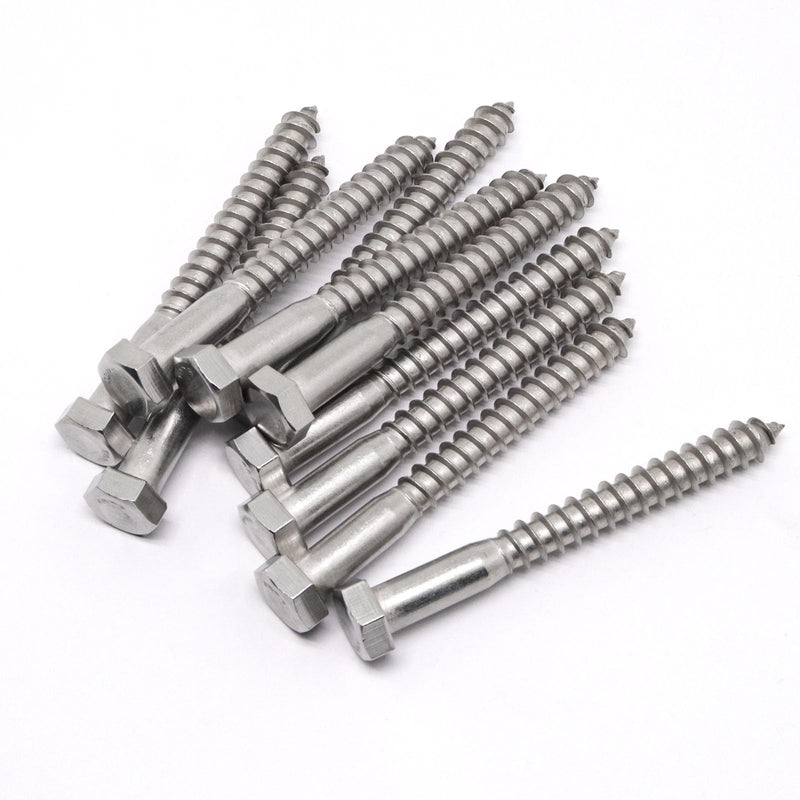 3/8" X 3-1/2" Hex Lag Screws, 304 Stainless Steel Lag Screws Bolts for Wood (10pcs) 10 3/8" X 3-1/2"