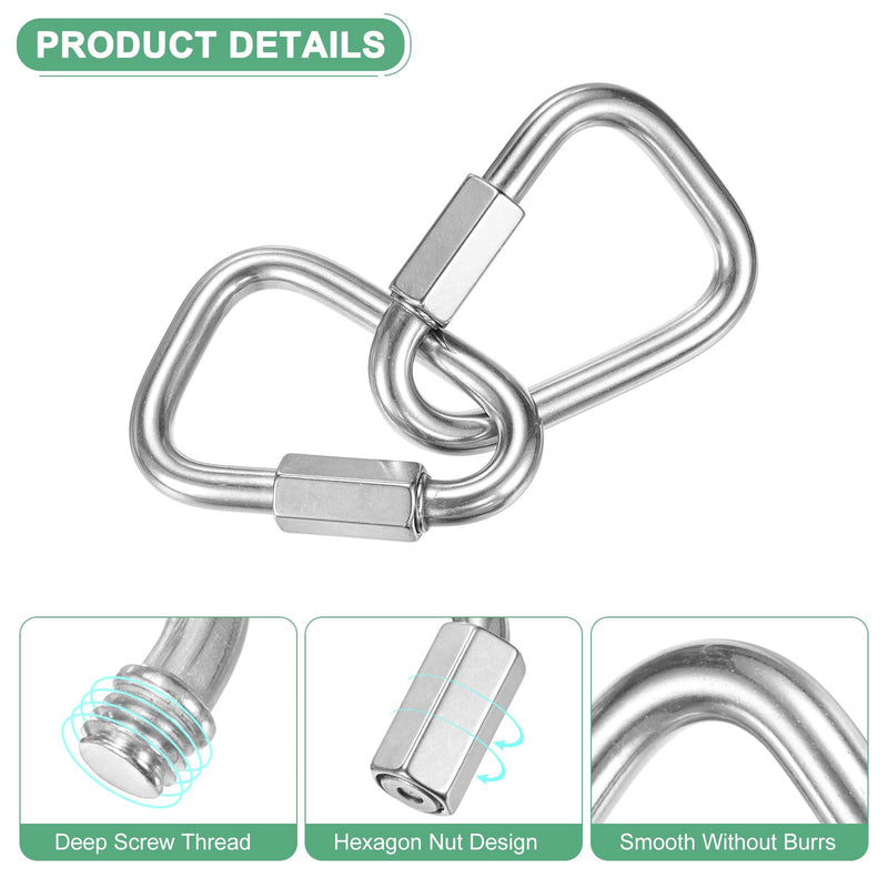 M METERXITY Quick Chain Link Connectors, Stainless Steel Locking Repair Chain Links for Swing/Camping/Hiking/Backpack M12（1/2"）