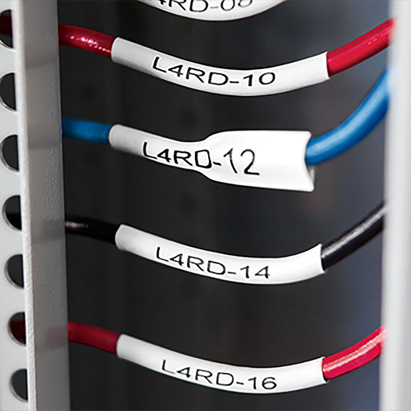 DYMO Rhino Industrial Heat-Shrink Labels, 1/2" Tube, Black Print on White Black on White 1/2" (12MM)
