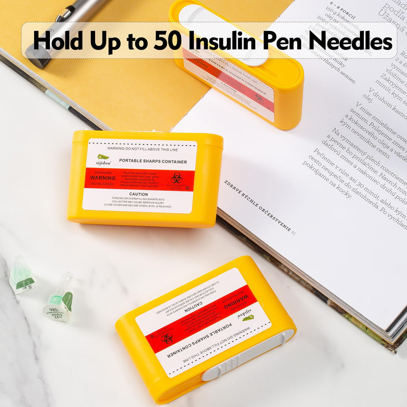 Portable Sharps Container Designed for Safe and Easy Disposal of Insulin Needles, Pen Needles, and Other Medical Sharps While Traveling Or at Home (6 Piece) 6