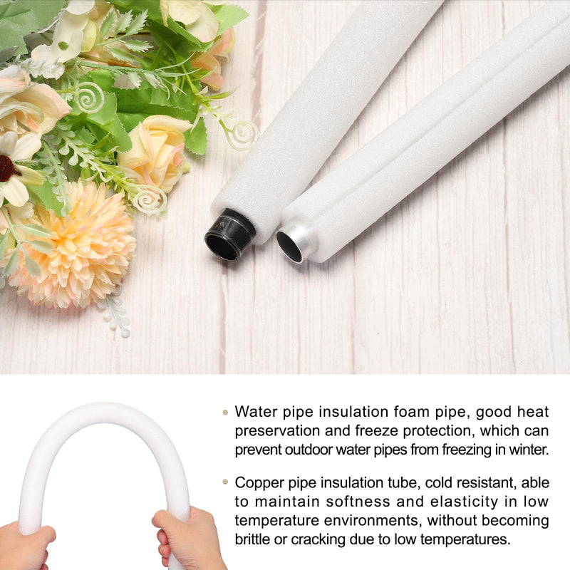 2pcs Pipe Insulation Foam Tube 3/8" ID x 3/4" OD 3ft Heat Preservation Foam Pipes [for Copper Water Pipe Freeze Protection] - 10mmx20mm/White 2 3/8"x 3/4" x 3ft