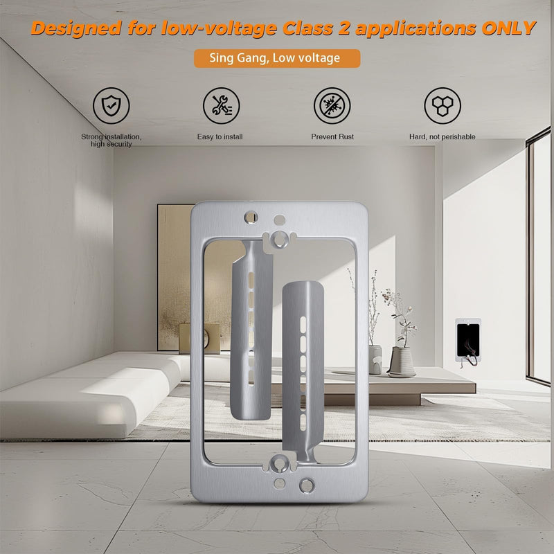 10 Pcs Low Voltage Mounting Bracket 1 Gang, Single Gang Drywall Brackets for Fixing Loose Outlets or Adding New Outlet, Wall Plate Repair Spacer Low voltage mounting brackets-10 Pcs