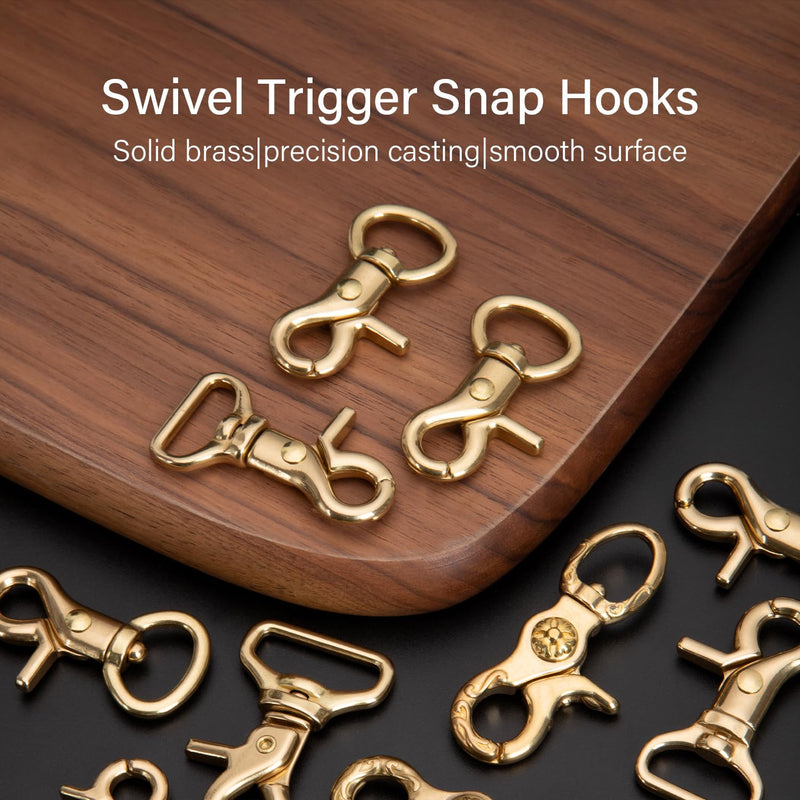 WUTA Solid Brass Trigger Snap Hooks Lobster Clasps Swivel Trigger Snap Hooks for Straps Bags Belting Leathercraft Heavy Duty Clips 5PCS 6# 50*25mm inner