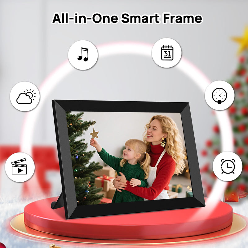 SSAWiFiFrame WiFi Digital Picture Frame,Share Photo via App or Email from Anywhere 10.1‘’ IPS Touchscreen,Auto-Rotate Support Music/Calendar/Weather/Clock, No Limited Cloudly Free App 10.1inch SSA
