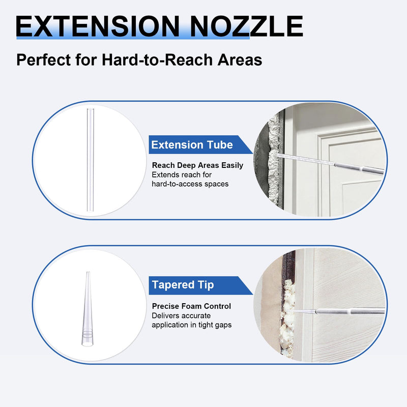 Professional Spray Foam Gun PTFE Coated Gun Body with 4 Extenders