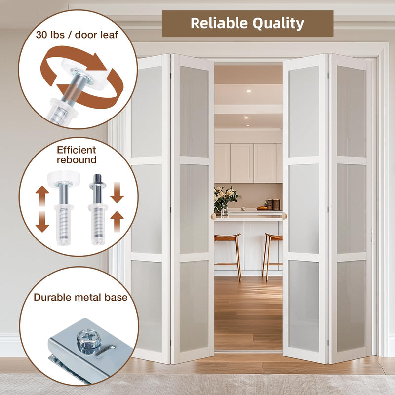 Bifold Door Hardware Kit, 30-Inch Bi-fold Closet Door Track Kit Bifold Closet Door Hardware Kit Folding Door Hardware Repair Replacement Tool Kit 30 Inch Track