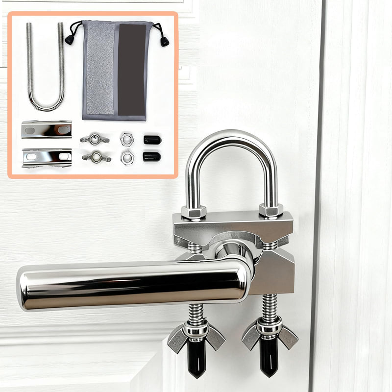 Portable Door Lock for Travel, Heavy Duty Security Lock for Outward Opening Doors, Adjustable Stainless Steel Safety Device for Hotel Room/Home/Apartmen