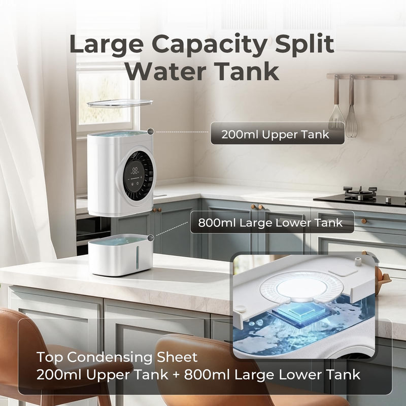 Portable Evaporative Air Cooler Fan with Mist, Touch Control, LED Display, Water Tank, Desktop Cooling