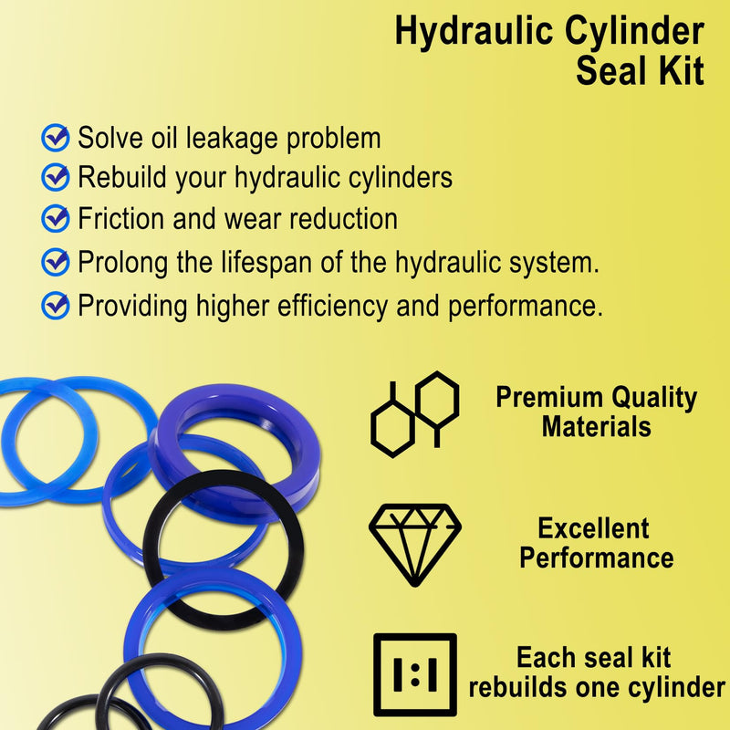 Rotary Lift Kit Hydraulic Cylinder Seal Kit Fits for SPO9 SP0A9 SPO7 SPOA7 SPO88 FJ783 FJ7664 Texas HYD, BH-7511-11，FJ783-12TH,7000lb - 9000lb Lifts