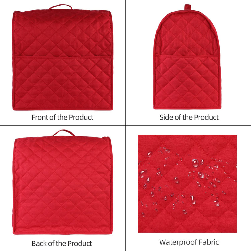 Stand Mixer Cover compatible with Kitchenaid Mixer, Fits All Tilt Head & Bowl Lift Models with 3 Organizer Bag for Accessories. (Red, For Bowl Lift 5-8 Quart) Red