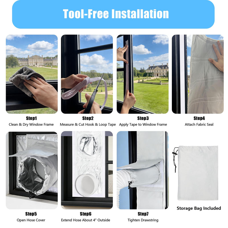 Window Seal Kit for Portable Air Conditioner Sliding Windows (11x64inch) 11x64" (28x162cm)