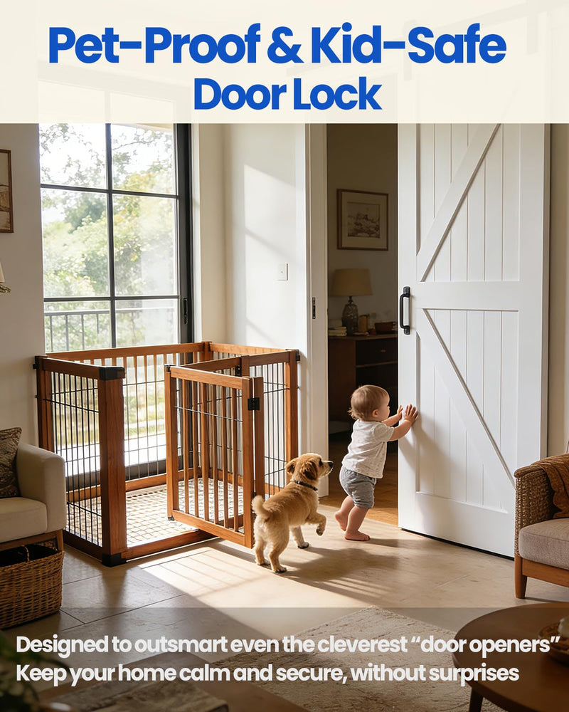 Barn Door Lock and Latche: Black 90/180 Degree Latch, Sliding Barn Door Locks, Small Sliding Gate Latch, Zinc-Alloy Bifold Door Latch for Cabinets, Bathroom, Window, Outdoor, Child Proof (2 Pack) 2 Pack