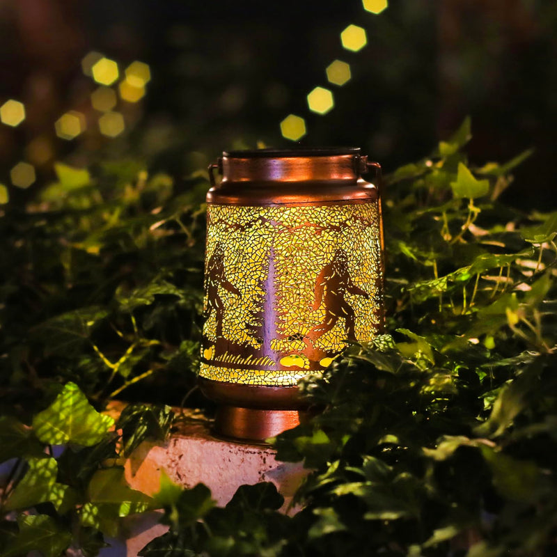 Bigfoot Solar Lanterns Outdoor Waterproof Hanging Solar Lights Big Foot Sasquatch Gifts for Men Women Metal Decorative LED Lanterns for Yard, Patio, Lawn, Tabletop, Pathway, Landscape, Garden Decor 1 Bigfoot