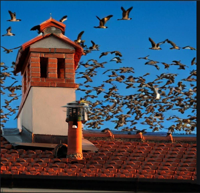 Cone Top Chimney Cap, Chimney Cover Cap Outside Roof Fireplace Screen Cover Exterior Stove Pipe Topper (Black, 8 in)