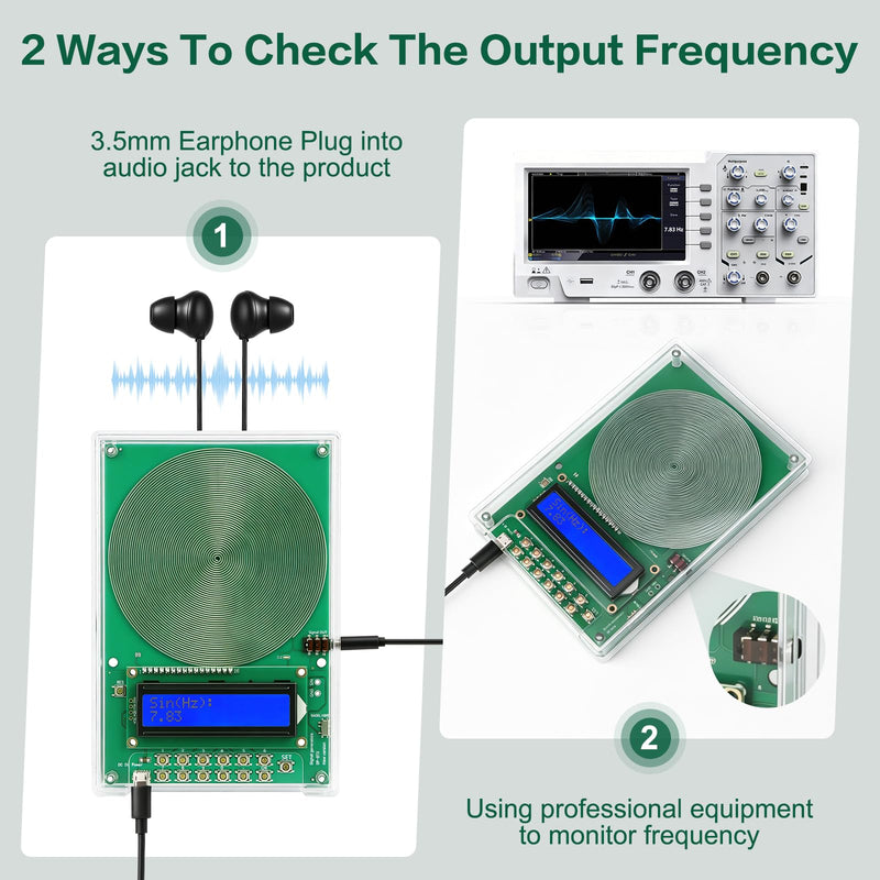 0.01Hz-200kHz Frequency Generator for Healing - 7.83Hz Adjustable Schumann Resonance Generator, USB Powered with Acrylic Case and LCD Display for Sleep aid, Meditation, Stress Relief and Yoga