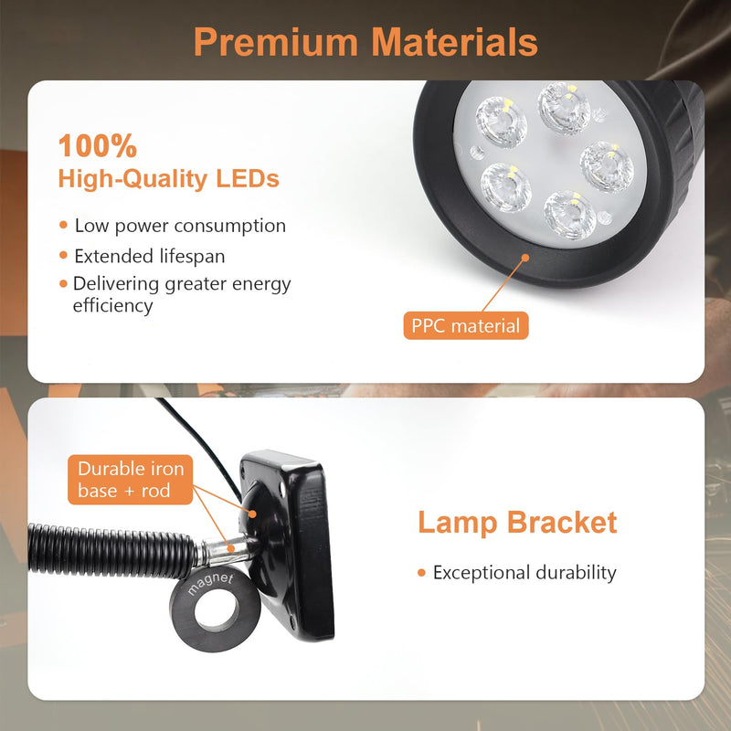 SCOTTCHEN Bench Grinder Lamp 5W LED Light,Work light for bench grinders,bench Grinder lighting fixture-1 Pack