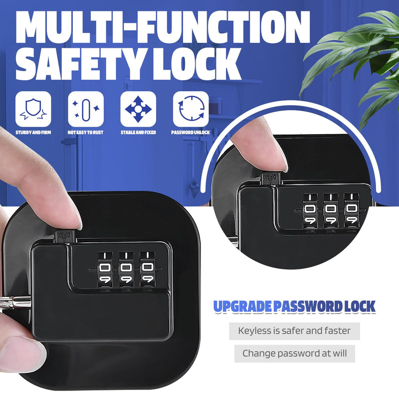4 Set Refrigerator Lock for Kids Heavy Duty Fridge Locks Baby Proofing Combinatin Latch with Code for Cabinets Drawers Windows Safety Pantry Lock Easy Install No Keys Needed (4 Pack) 4 Pack