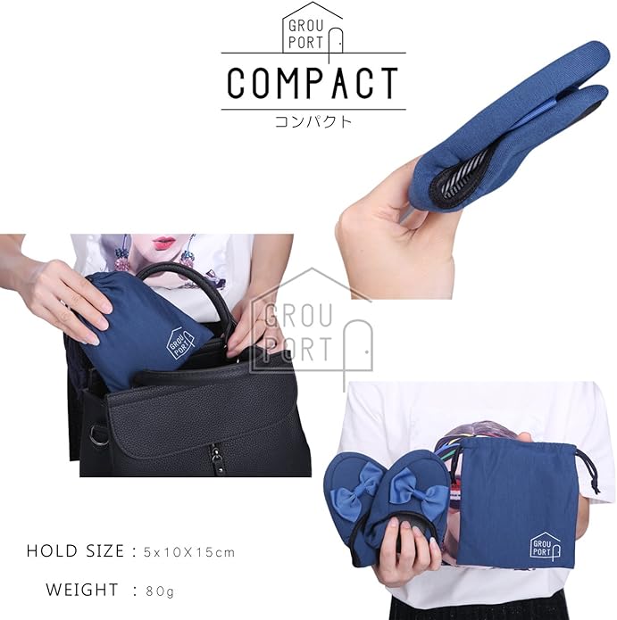 Grouport Women's Portable Slippers, Foldable, Portable Storage Bag Included - NewNest Australia