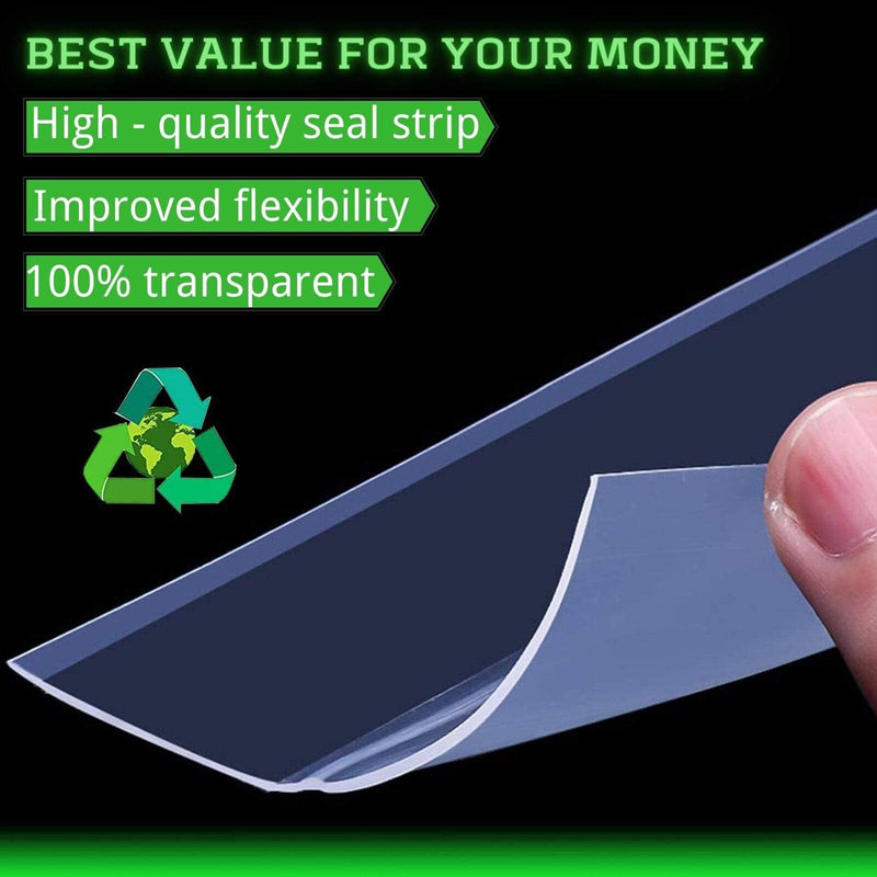 Updated Winter Weather Stripping Door Seal, Door Draft Stopper Silicone Seal Strip for House and Glass Shower Doors for Door & Windows Gaps of Collision and Side, Window Insulation for Winter 1.4 in Transparent