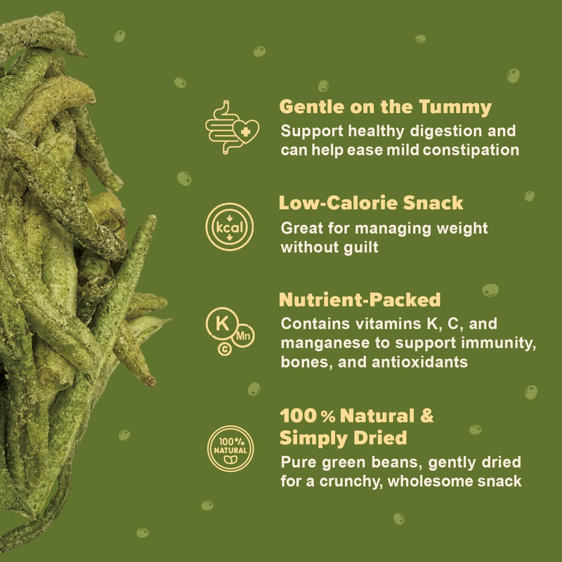 High Fiber Wellness for Dogs – Pumpkin Powder & Green Bean Chips – Natural Digestive Support, Low-Calorie Treats & Food Topper – Grain-Free