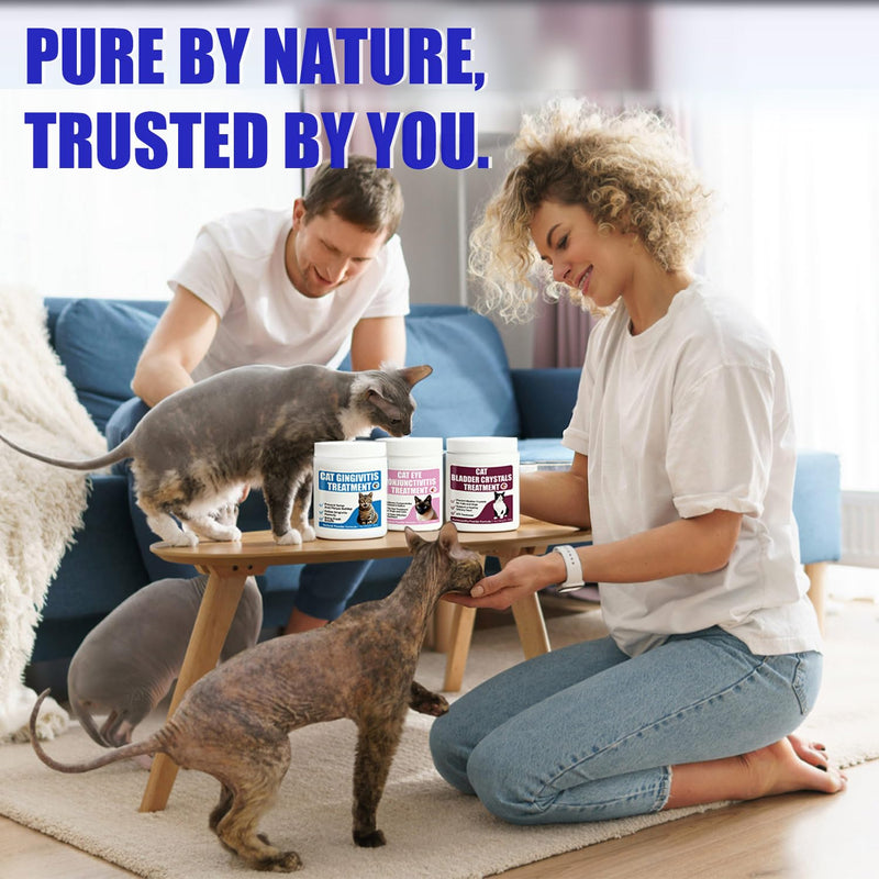 Cat Gingivitis Treatment – Natural Tartar & Bad Breath Support with Probiotics – Easy to Use Oral Care for Teeth, Cat Gums & Gut Dental Powder