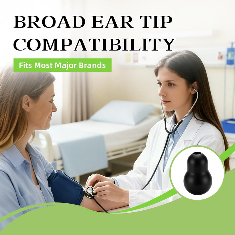 8Pcs Stethoscope Ear Tips Replacement Parts for Littmann Cardiology 3 & 4, Silicone Stethoscope Ear Pieces Cover Accessories(Black, Small and Medium)