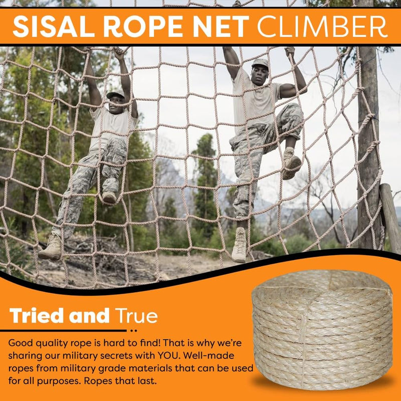 Twisted Sisal Rope – 50' X 1/4" Sisal Twine – Multipurpose Rope for Cat Scratcher, DIY Projects, Gardening, Arts & Crafts – Industrial Strength Natural Sisal String Rope (1/4 Inch X 50 Feet) 1/4 Inch X 50 Feet