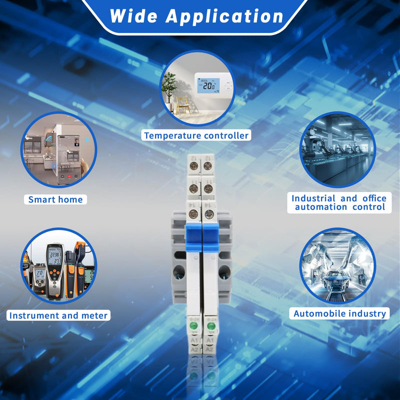 (2Pcs) 24V Relay Din Rail;Silm;Signal Relay for PLC;24VDC and 24VAC Both;HF41F/24-ZS 5 Pin 1NO 1NC 6A SPDT with LED Indicator with Socket Base;Max 6A 250VAC;24 Coil dc/ac 24vdc/vac 2