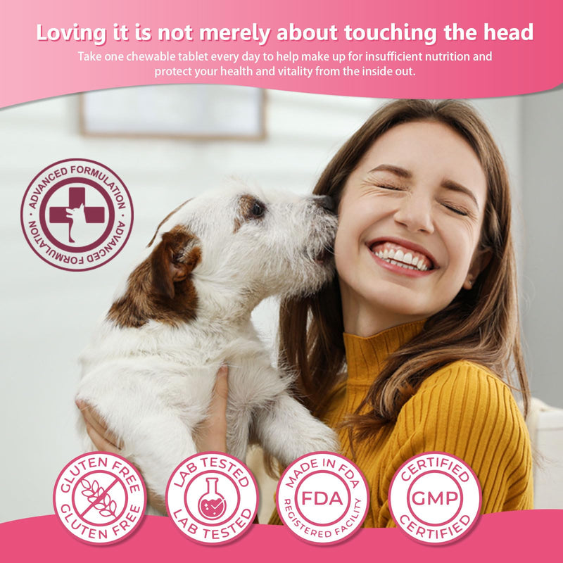 26-in-1 Dog Multivitamin Chews – Glucosamine, MSM & Chondroitin for Joints, 6-Strain Probiotics for Gut, Calming Chamomile & Valerian, Immune Support, Chicken Flavor (30 Count) ND-015