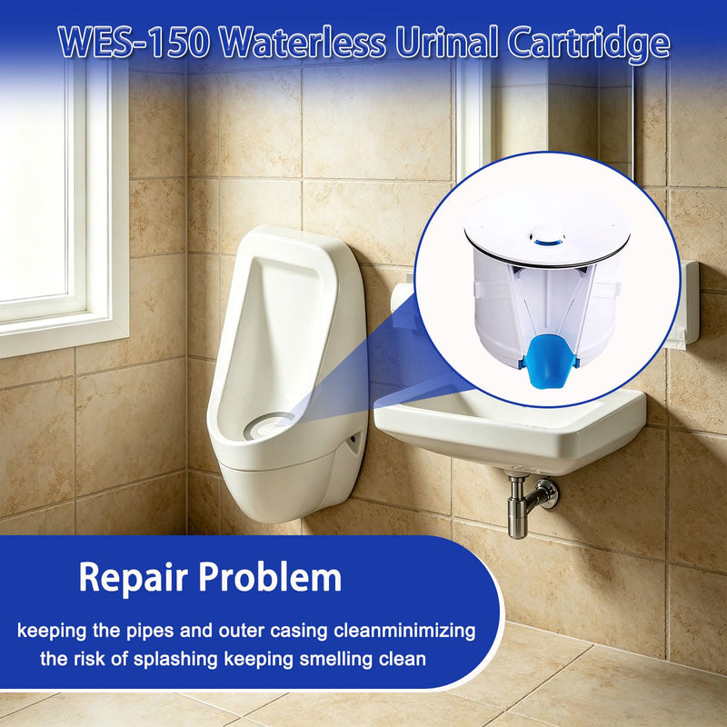 WES-150 WaterFree Urinal Cartridge Compatible with All Sloan Waterfree Urinals, Includes Cartridge, Wrench Key & Disposable Gloves
