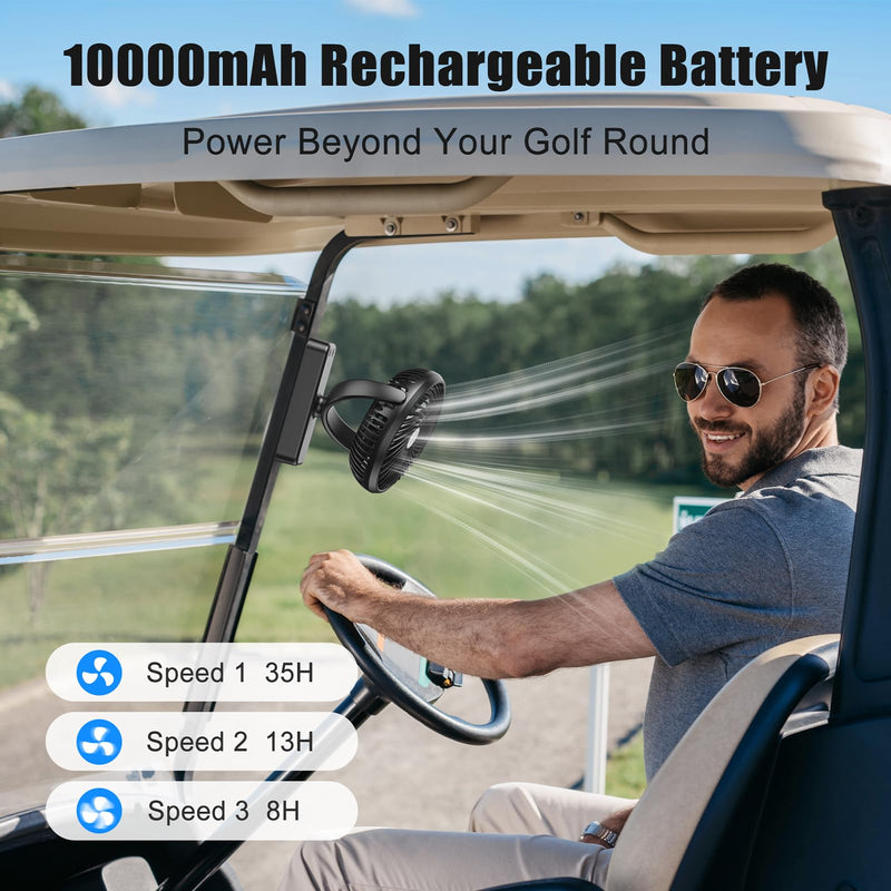 AMACOOL 10000mAh Magnetic Travel Fan for Sleeping, Cruise, Golf Cart, Ultra-Compact, Bottom Hook, Rechargeable Battery Powered, Ship Cabin Approved, Camping Travel Cruise Essentials 2026