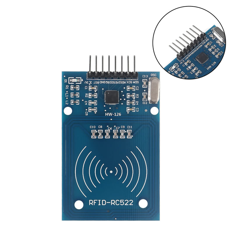 4Pcs RC522 RFID Module Kit RF RC522 Reader IC Card Sensor Module with S50 White Card and Key Ring RFID Sensor Module 4PCS