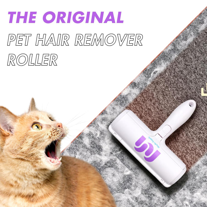 Pet Hair Remover and Reusable Lint Roller - Ultimate Cat and Dog Hair Remover for Furniture, Couch, Carpet, Clothes, and Bedding - Portable, Multi-Surface Fur Removal Tool
