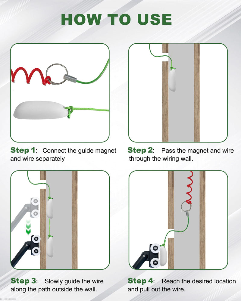 Strong Magnetic Cable Magnetic Wire Puller, Equipped with NdFeB Strong Magnetic Magnet, Portable Magnet Puller Tool, Doubles as Stud Finder, Easy Cable Pulling in Walls & Tight Spaces