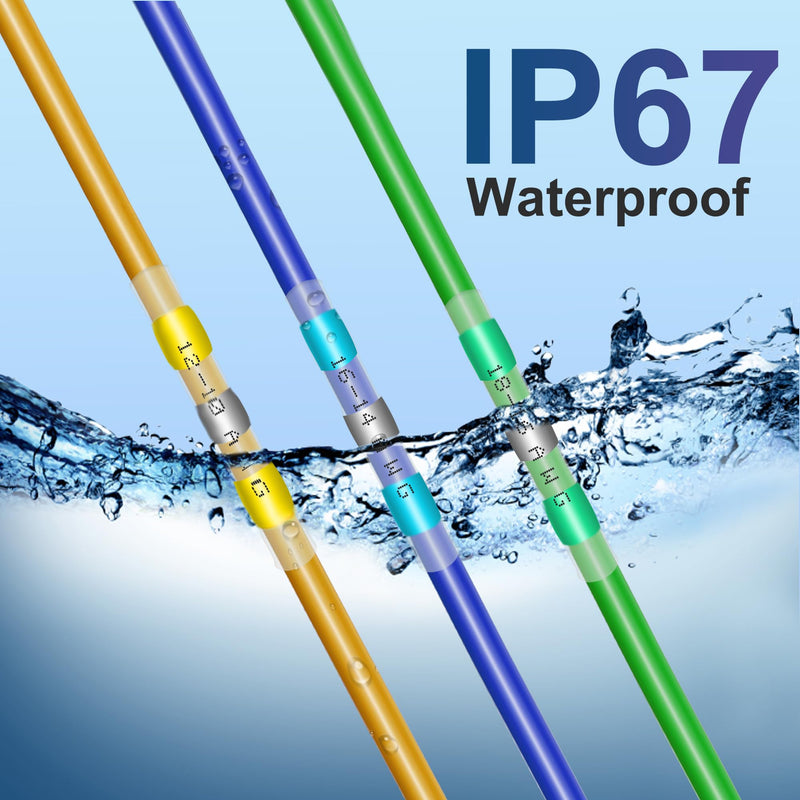 180Pcs Solder Seal Wire Connectors - Heat Shrink Butt Connectors Kit, Waterproof Marine Wiring Splice Terminal Gauge, Electrical Crimp, Trailer Wire - Heat Shrink Wire Connectors 180