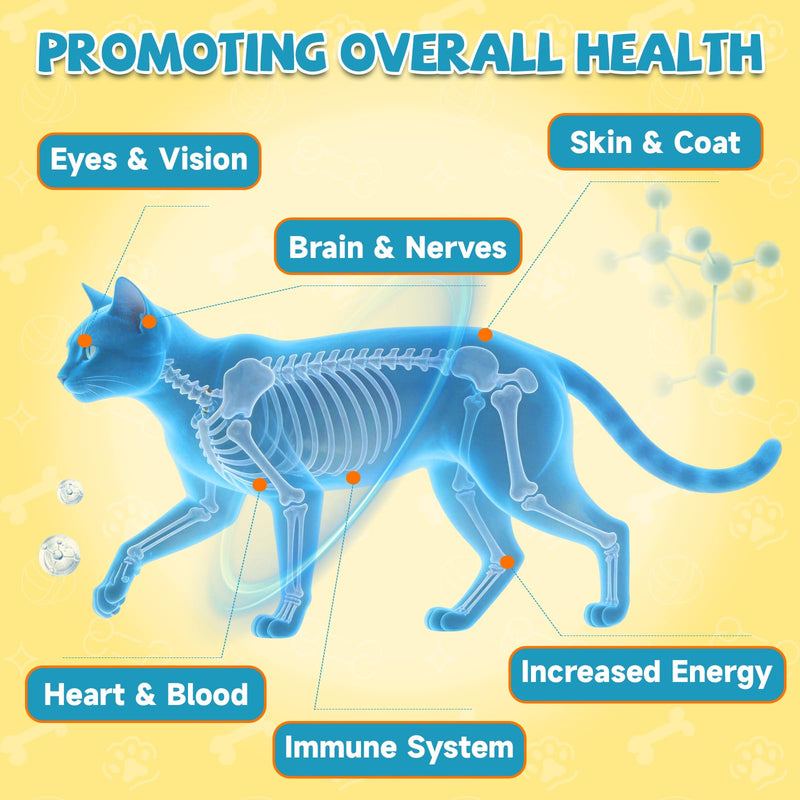 Taurine for Cats Drop - Taurine Supplement for Cats, Supports Feline Heart & Immune Function, Vision, Energy & Vitality, Coenzyme Q10, L-Carnitine, L-Arginine, Vitamin, Liquid Cat Taurine 60ML