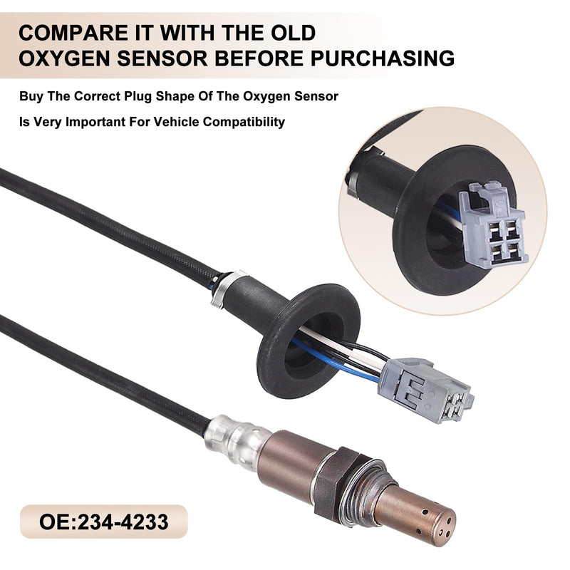 O2 Oxygen Sensor Downstream Replacement for 2003-2008 Toyota Corolla Matrix Pontiac Vibe 1.8L L4 Replaces# 234-4233