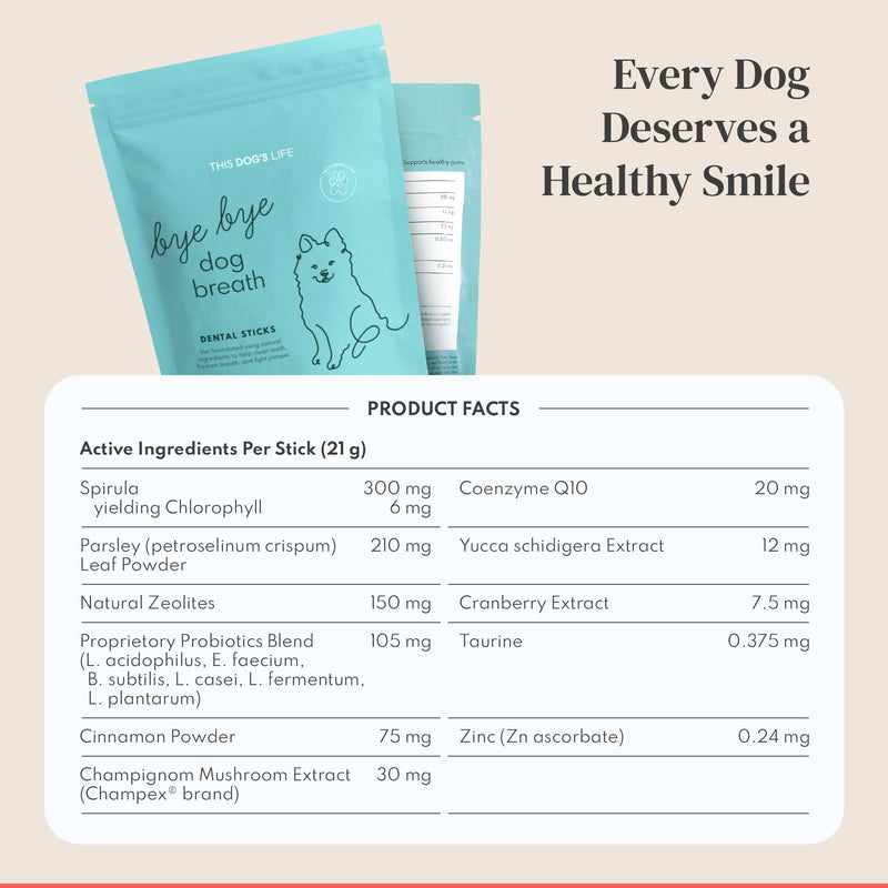 Dental Chews for Dogs – Scrapes Plaque, Freshens Breath, Fights Tartar – Dual-Layered Dog Dental Treats with Probiotics – Vet Formulated with 16 Active Ingredients – All Dog Sizes – Made in The USA