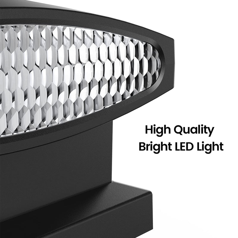 SIEDiNLAR Solar Post Cap Lights Outdoor, 2 Modes 24 LED Solar Powered Fence Deck Light for 4x4 5x5 6x6 Posts Garden Patio Decoration Warm White & Cool White, Black (2 Pack) 2 Pack
