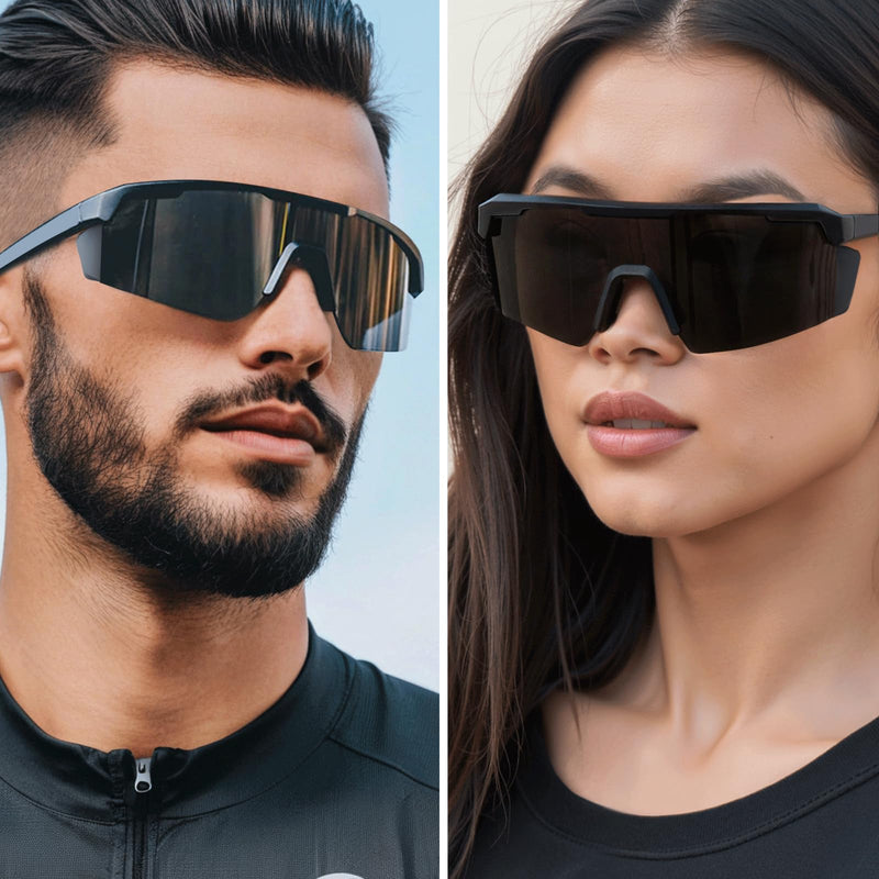WISTON XL Z87 Sunglasses for Big Wide Heads Men Women,TR90 Ultralight UV400 Protection Sun Glasses Z8224 Black -Non Polarized