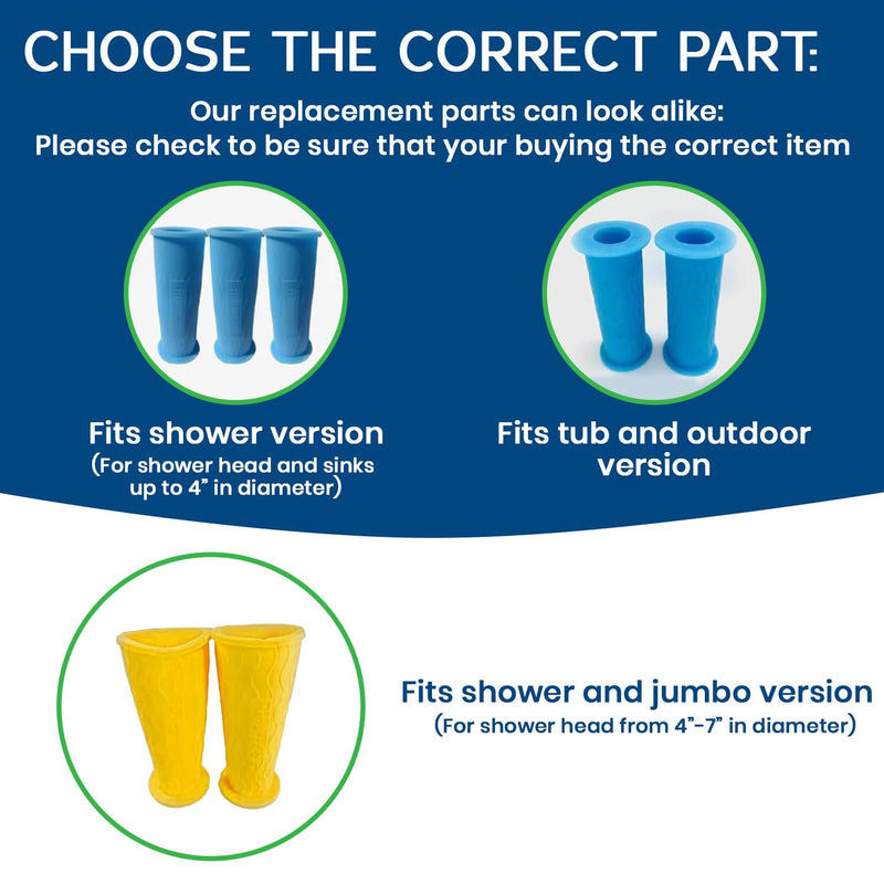 Rinseroo Replacement Shower Hose Connectors (3 pack) for Rinseroo- Slip-on Handheld Water Hose Attachment/Faucet Adapter for Shower & Sink, Detachable Shower Sprayer (NOT FOR TUB VERSION) Shower Hose Connector
