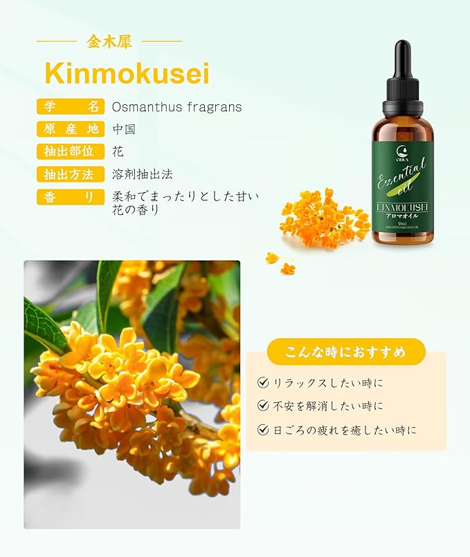 CJDUA Kinmokusei Essential Oil 1.7 fl oz (50 ml) Essential Oil, Pure Natural Extract, Natural Scent, Aroma Oil, Diffuser, Aroma Stone, Bath, Humidifier, Daily Life, Aroma Beginner - NewNest Australia