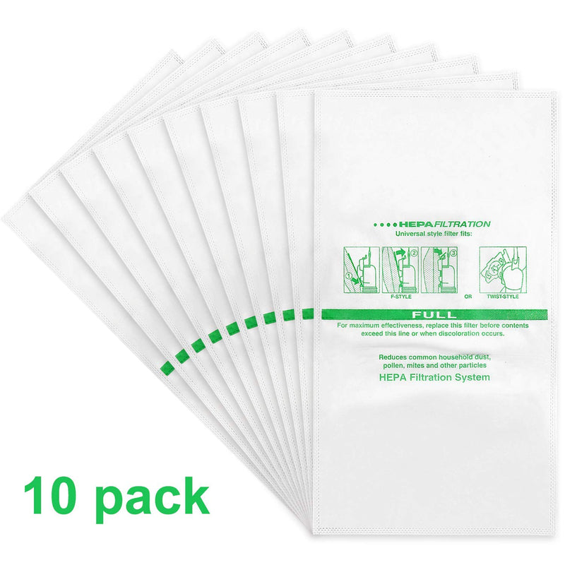10 Pack 204814 Micron Magic HEPA Filter Plus Bags Compatible with KB Vacuums 205811 - Models G4, G5, G6, Ultimate G Series, Diamond Edition, Sentria, Sentria II, Avalir, Avalir II Green