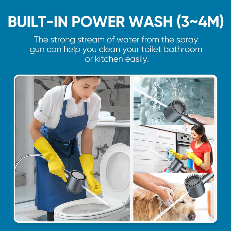Cobbe Ion Drops Filtered Shower Head with Handheld, High Pressure 4+1 Spray Mode Showerhead with Filters, Built-in Power Wash for Hard Water - Remove Chlorine - Reduces Dry Itchy Skin, Luxury Gray